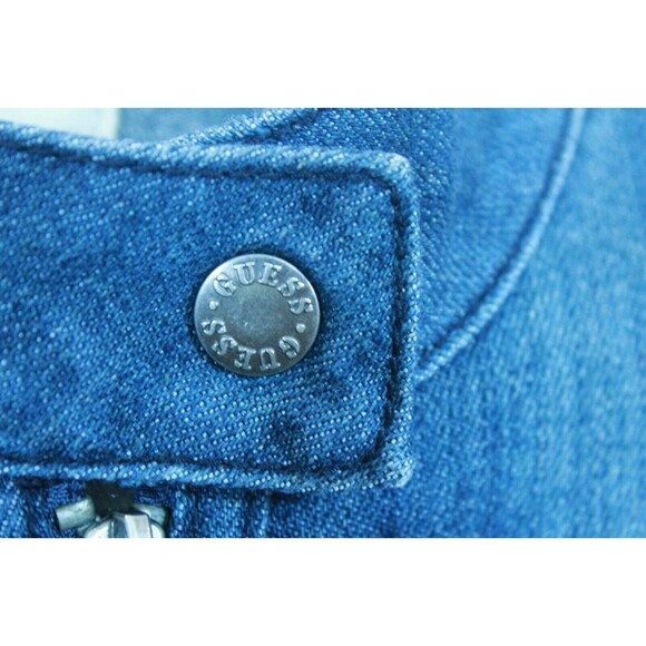 Guess Los Angeles Denim Jean Jacket Full Zip Pockets Motorcycle Size XL - Picture 5 of 8